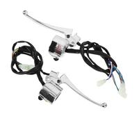 SILENRADAWN 1 Pair Motorcycle Brake Handle Lever with Switch, Aluminium Material, Silver Colour, Versatile Design and Sensitive Controls, Suitable for Motorcycles