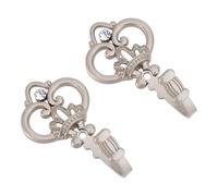 SILENRADAWN 1 Pair Wall Mounted Hook Crown Pattern Hook Simple European Elegant Zinc Alloy Not Easy to Rust Easy Installation Home Rooms Curtain Tiebacks