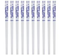 SILENRADAWN 10 Pairs Ceramic Porcelain Chopsticks Non-Slip Reusable Dinner Utensils Dishwasher Safe for Chinese Japanese Korean Meals Home Use
