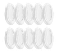 SILENRADAWN 10 Pairs Silicone Glasses Nose Pads, Soft Half Moon Cushions | White Inserts Help Refresh Old Spectacles, Reduce Nose Marks, Adjust Frame Height, Suitable for Reading or Office Use