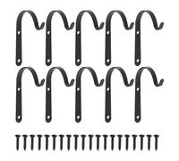 SILENRADAWN 10 Sets Black Iron Hanging Plant Brackets Firm Multi-Functional Wall Hooks for Outdoor Garden Use, for Creating a Beautiful Display Bird Feeders and Flowerpots