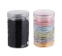 SILENRADAWN 100pcs High Elastic Hair Ropes Colorful Ponytail Holders for Women Household Use Binding Hair Ties Black Thick Style Simple Design