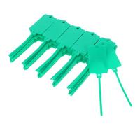 SILENRADAWN 100pcs Waterproof Writable Plastic Hanging Tags Green Reusable Blank Storage Labels for Indoor and Outdoor Shipping and Cable Identification