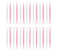 SILENRADAWN 100pcs Y-shape Eyelid Tape Forks for Instant Eye Lift and Double Eyelid Creation, Abs Material Makeup Accessory in Assorted Colors for Home Makeup Use Random Color