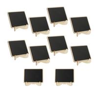 SILENRADAWN 10pcs Black PVC Memo Boards with Bases Small Chalkboard Signs Practical Letter Boards for Shop and Photo Prop Desktop Use