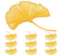 SILENRADAWN 10pcs Ginkgo Leaf Applique Iron on Patch for Skirts and Bags, Embroidered Fabric Patch Oriental Aesthetic, Easy Local Décor Renewal for Everyday Wear and Chinese Costume