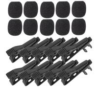 SILENRADAWN 10PCS Mini Microphone Lapel Clips with Black Covers Iron Lavalier Tie Clip for Shows Speeches Meetings Online Chat and Voice Recording