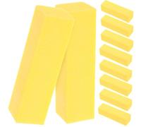 SILENRADAWN 10pcs Nail Polishing Files Sponge Buffer Block Yellow Practical Easy to Use Nail Files for Acrylic False Tips Travel Manicure Supplies