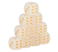 SILENRADAWN 10pcs Noctilucent Dice round Corners Golden Acrylic Material Comfortable Touch Feel for Bar and Late-night Shows