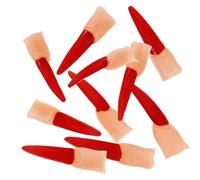 SILENRADAWN 10Pcs Reusable Halloween Witch Fingers with Long Scary Nail Tips Multi-function Festival Prop for Party Dress-up and Spooky Cosplay