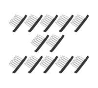 SILENRADAWN 12pc Stainless Steel Wig Net Clip with 6 Teeth Black Hairpiece Clip for Ladies Suitable for Beauty Salon Use