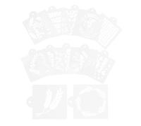 SILENRADAWN 12pcs Bread Stencils for Sourdough Happy Birthday Cake Stencil White Pet Material Creative Design Easy to Clean Time Saving for DIY Decor Home Baking