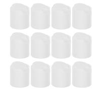 SILENRADAWN 12pcs Plastic Press Disc Top Lids for Shampoo Bottles and Cosmetics, round Smooth Finish Replacement Caps, Prevents Accidental Cuts and Scratch Marks, for Family Use and Carrying