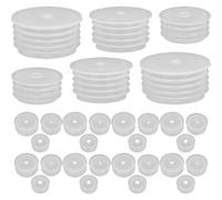 SILENRADAWN 150pcs Plastic Bottle Adapter Stopper with Hole for Oral Syringe and Bottle, Portable Accurate Medication Dosing Plug, for On-the- and Hospital Use