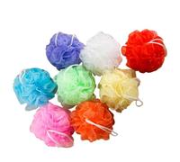 SILENRADAWN 16pcs Assorted Colour Bath Sponges Shower Scrubber Mesh Poufs Reusable Pe Material Body Scrubber for Bathing and Soothing Skin Random Color