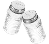 SILENRADAWN 2 Pcs Salt and Pepper Shaker Set with Glass Bottles and Stainless Steel Lids, Accurate Control Dosage Spice Dispenser for Kitchen Use and Restaurant Dining, Classic Assorted Style