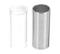 SILENRADAWN 2 Pcs Stainless Steel Guitar Slides Set with 6cm Steel and Glass Bars for Excellent Sustain and Clearer, Brighter Sound, for Professional Guitarists and Acoustic Random Color
