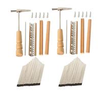 SILENRADAWN 2 Sets Kalimba Keys Replacement Accessories 17 Keys Thumb Piano Parts with Metal Bridge and Wooden Saddle for Repairing Old Kalimba Or DIY Thumb Piano