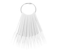 SILENRADAWN 2 Sets White Fan-shaped Nail Display Wheel with 40pcs False Nail Practice Tips and Varnish Swatching