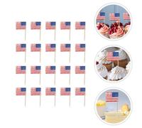 SILENRADAWN 200pcs Small Toothpick Flags Party Cake Decorative Flag Picks for BBQ Fruit Snacks Tableware