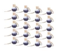SILENRADAWN 20pcs Car Interior Pendant Hanging Perfume Bottles Set, Black round Essential Oil Diffuser with Cotton Rope and Wooden Beads, Refillable Air Freshener for Vehicle Decoration