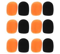SILENRADAWN 20Pcs Microphone Covers Sponge Windscreen Protective Sleeve, Thick Mic Covers for Handheld Mics, Black and Orange, Universal Microphone Shield for KTV Karaoke and Stage Performance