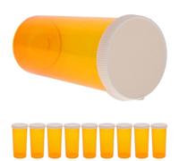 SILENRADAWN 20pcs Plastic Travel Bottles for Pills Empty Medication Containers with Airtight Lids Portable User-Friendly Design Yellow 30dr Capacity Vial Bottles for Travel and Storage
