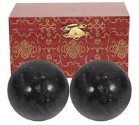 SILENRADAWN 2pcs 52mm Natural Jade Fitness Balls for Elderly Hand Exercise and Rehabilitation with Storage Box Hand Massage Balls for Stress Relief and Assorted Style