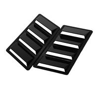 SILENRADAWN 2pcs Black Abs Car Hood Vent Trim with Shark Gill Shape, Easy Installation and High Realism, Unique Aggressive Style Bonnet Vent Cover for Vehicle Exterior