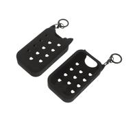 SILENRADAWN 2pcs Black Silicone Spray Bottle Protective Sleeve with Keychain, Leakproof and Portable Covers for Travel, Cute Cat Ear and Heart Shape Bottle Holder for Purse Hanging