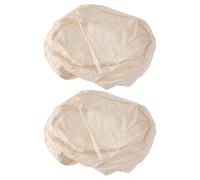 SILENRADAWN 2pcs Bread Basket Cloth Covers for Sourdough Starter Kit, Oval Proofing Basket Liners Made of Khaki Cloth, Easy to Use and Multi-purpose for Making Bread in Kitchen