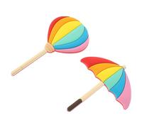 SILENRADAWN 2pcs Colorful Refrigerator Hooks with Magnetic Design and Strong Bearing Capacity, PVC and Magnet Material, for Home and Fridge Use, Beautiful and Simple Appearance in Umbrella