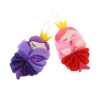 SILENRADAWN 2pcs Cute Cartoon Bath Loofah Sponge, Soft Exfoliating Pe Mesh Shower Puff with Fun Animal Shapes, Gentle Body Scrubber Protecting Delicate Skin for Bath Time and Travel