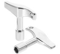 SILENRADAWN 2pcs Drum Keys Set Hexagon and Square Zinc Alloy Sturdy Drum Tuning Keys for Musicians and Drummers Silver Wear Resistant Backup and Replacement Tools