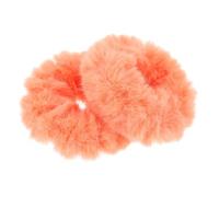 SILENRADAWN 2pcs Fluffy Hair Holder Elastic Ponytail Holder Faux Fur Hair Ties Comfortable Touching Soft Elastic Rope Can be Worn on Wrist for Everyday Use