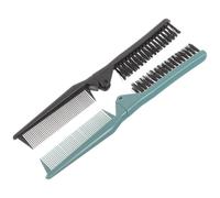 SILENRADAWN 2pcs Folding Hair Combs for Men and Women, Portable Dual-tooth Massage Styling Combs in Dark Green and Black, Compact Travel Hairbrushes for Salon and Daily Use