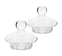 SILENRADAWN 2pcs Glass Whiskey Cup Covers for Whiskey Tasting Glasses and Wine Glasses, Glass Material Aroma Preservation and Versatile Use, for Home Wine Cellars and Gatherings