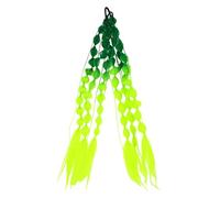 SILENRADAWN 2pcs Gradient Color Bubble Braid Wig Long Braided Afro Puff Ponytail Extensions for Women Handwoven Festival Hair Accessories with Clip for Music Festivals Carnivals Dark Green