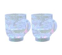 SILENRADAWN 2pcs LED Color Changing Induction Mugs with Dragon Pattern Water Activated Flashing Cups for Coffee Tea Milk Party Drinkware Novelty