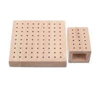 SILENRADAWN 2pcs Nail Drill Bit Organizer Box 18-hole and 81-hole Wooden Storage Stand, Quick Access and Organized Storage for Nail Tech Supplies, for Home Use and Desktop Decoration
