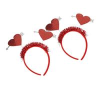 SILENRADAWN 2pcs Party Hairband Felt Heart-shaped Headbands Adorable Lightweight Comfortable Valentine's Day Hair Accessories for Festivals and Wedding Party