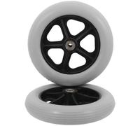 SILENRADAWN 2pcs Replacement Front Wheels for Wheelchair and Transport Walker with Solid PVC Tire Design and Easy Installation, Sturdy Wheelchair Front Castor Wheels for Daily Mobility Aids