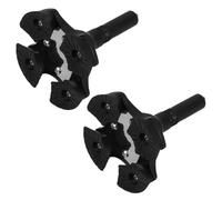 SILENRADAWN 2pcs Replacement Walking Stick Rubber Tips for Crutches and Canes, Lightweight Black Plastic and Aluminium Alloy, High Friction Coefficient, Portable Anti-Slip Feet Caps for Indoor