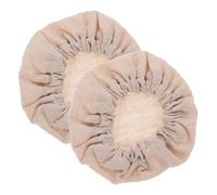 SILENRADAWN 2pcs Reusable Beige Cloth Jar Covers Replacement Lids for Glass Storage Jars, Keeps Food Fresh, Suitable for Kitchen and Sourdough Starter Fermentation