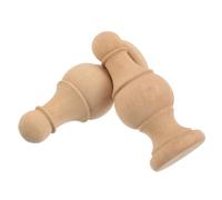 SILENRADAWN 2pcs Unfinished Wood Finials for Curtain Rods and Stair Columns, Classical Roman Elegance with Ball Top Design, Quick Mounting Wooden Bed Post Caps for Gazebos and Staircases