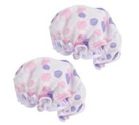 SILENRADAWN 2pcs Waterproof Shower Caps for Women, Breathable Eva Material Bath Caps, Comfortable to The Touch, for Use at Home Or Washing Your Face, Assorted Colour
