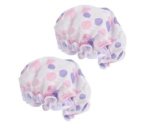 SILENRADAWN 2pcs Waterproof Shower Caps for Women, Breathable Eva Material Bath Caps, Comfortable to The Touch, for Use at Home Or Washing Your Face, Assorted Colour
