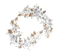 SILENRADAWN 2pcs Wedding Hair Piece Headpiece with Delicate Flower Vines and Versatile Use, Golden Polymer Clay and Metal Material, Elegant and Sophisticated Style for Brides and Bridesmaids,