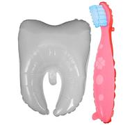 SILENRADAWN 2pcs White Tooth Balloons for Shower and Baptisms, Cute Cartoon Design, Resistant to Bursting Pvc Material, for First Teeth Party Decorations and Oral Health Celebrations