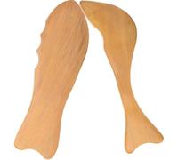 SILENRADAWN 2pcs Wood Gua Sha Massage Boards for Body and Face, Lightweight Fish-Shaped Guasha Tool to Relax Muscles, Suitable for Back the Head and Waist, for Office and Traveling